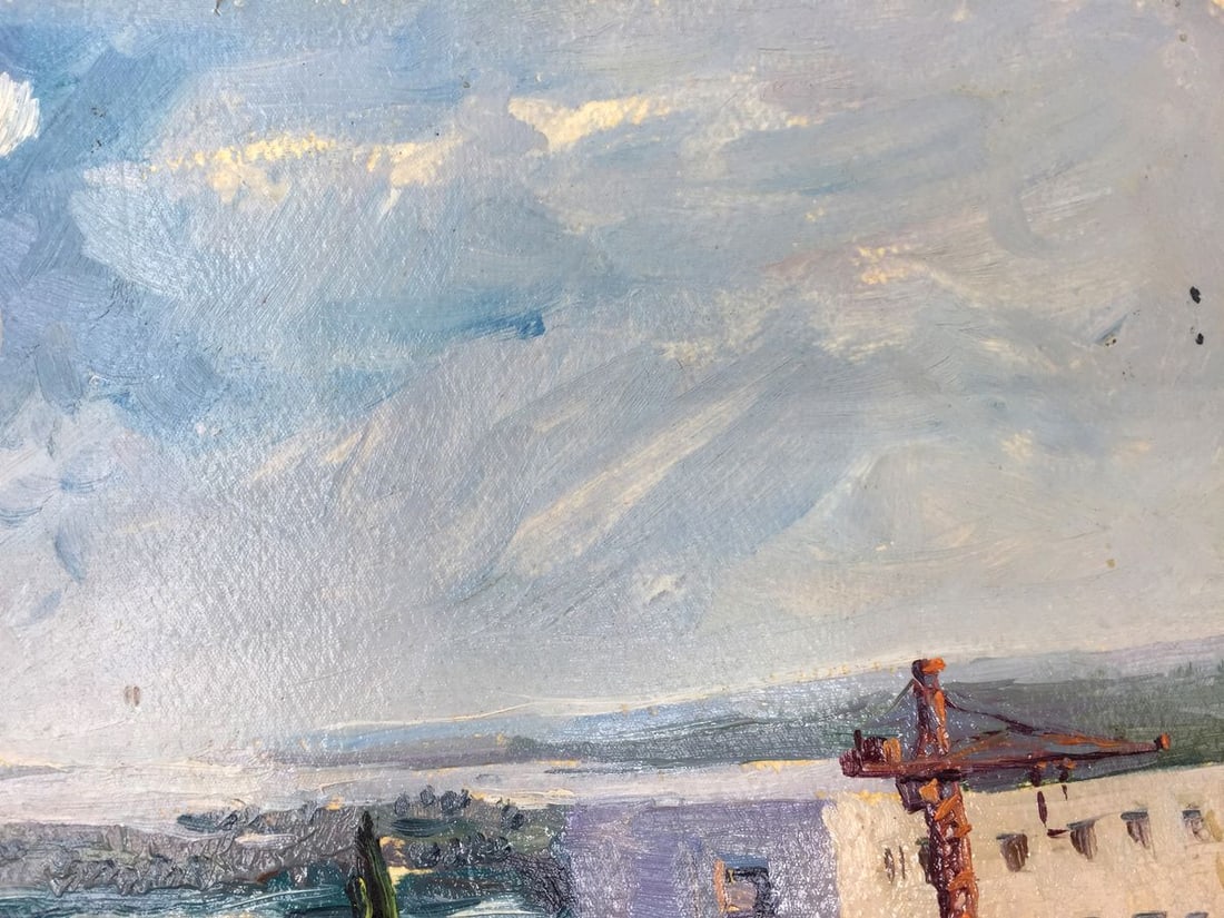 Oil painting Building array original picture painter - 10