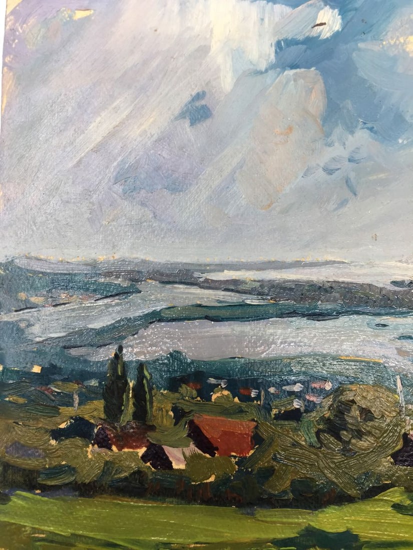 Oil painting Building array original picture painter - 2