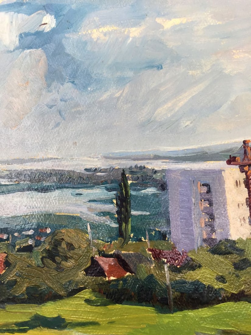 Oil painting Building array original picture painter - 3