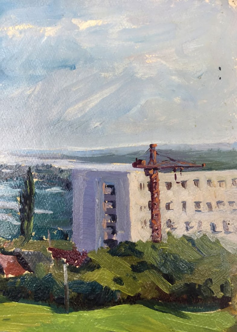 Oil painting Building array original picture painter - 4