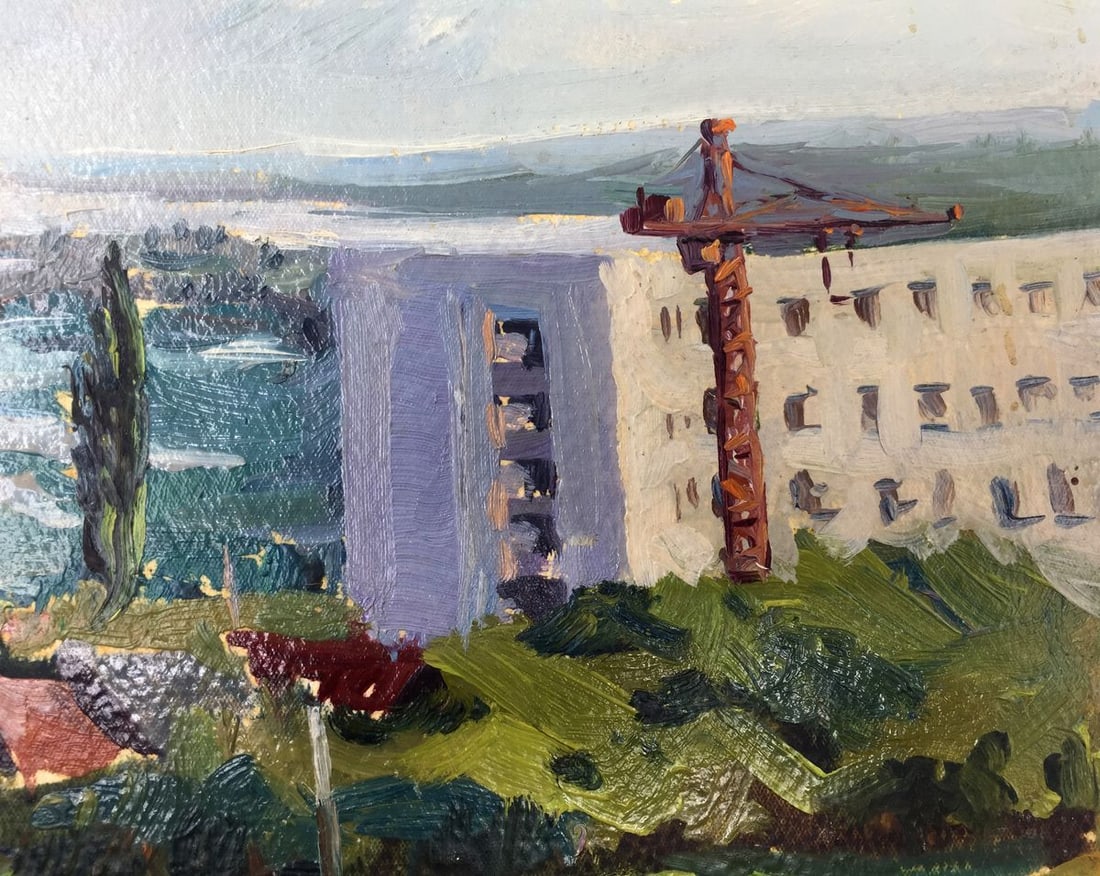 Oil painting Building array original picture painter - 5