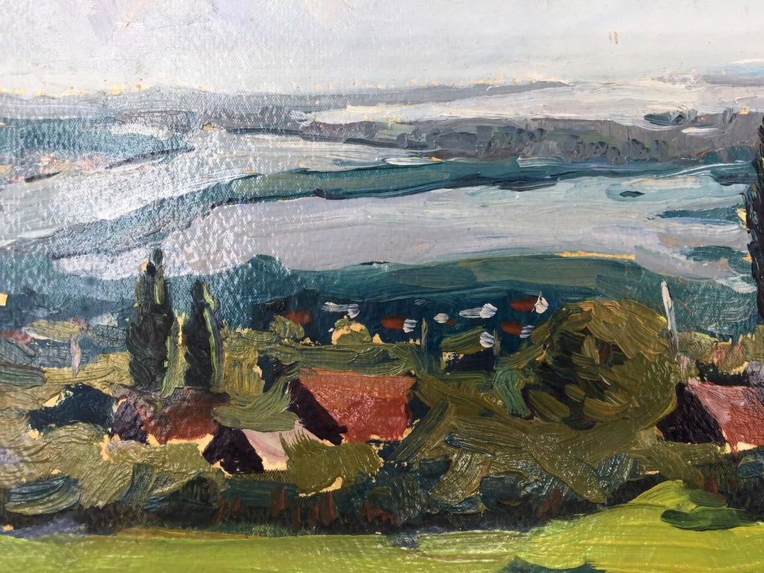 Oil painting Building array original picture painter - 6