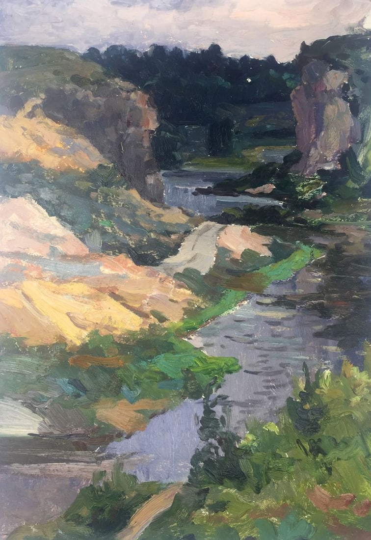 Oil painting Natural plains original picture painter (1 of 11)