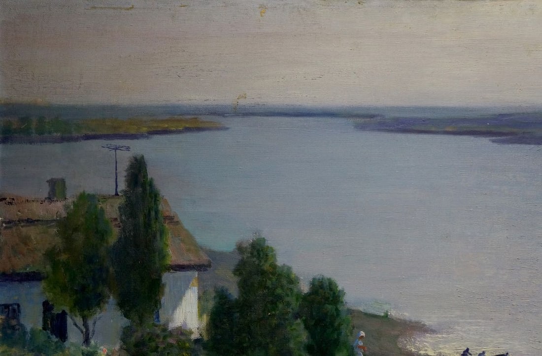 Oil painting River flows - 3