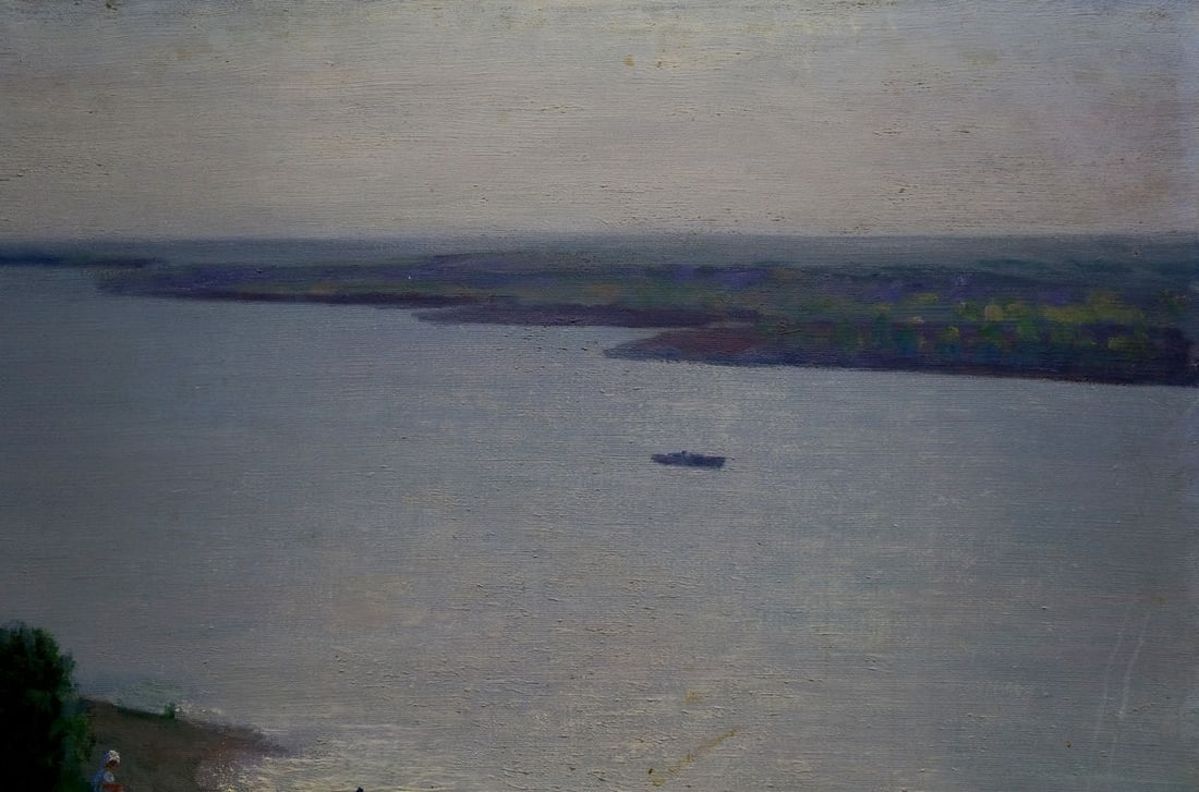 Oil painting River flows - 4