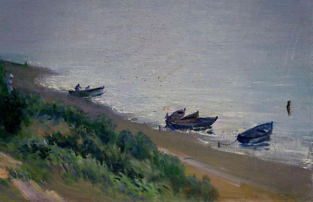 Oil painting River flows - 5