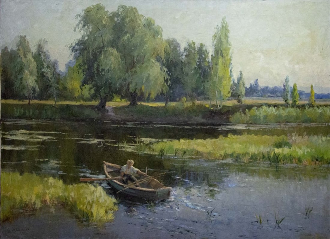 Oil painting Summer landscape Nepiypivo Vasily Ignatievich: Title: Oil painting Summer landscape Nepiypivo Vasily Ignatievich Description: NoVernd 148 *** ABOUT THIS PAINTING *** * TITLE: "Summer landscape" * ARTISTS: Nepiypivo Vasily Ignatievich * SIZE: 145x1