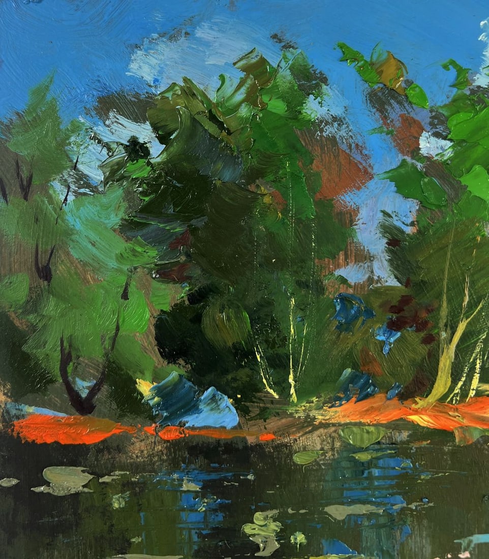 Oil painting River carries a boat through silence Yuriy Suprunchuk - 6