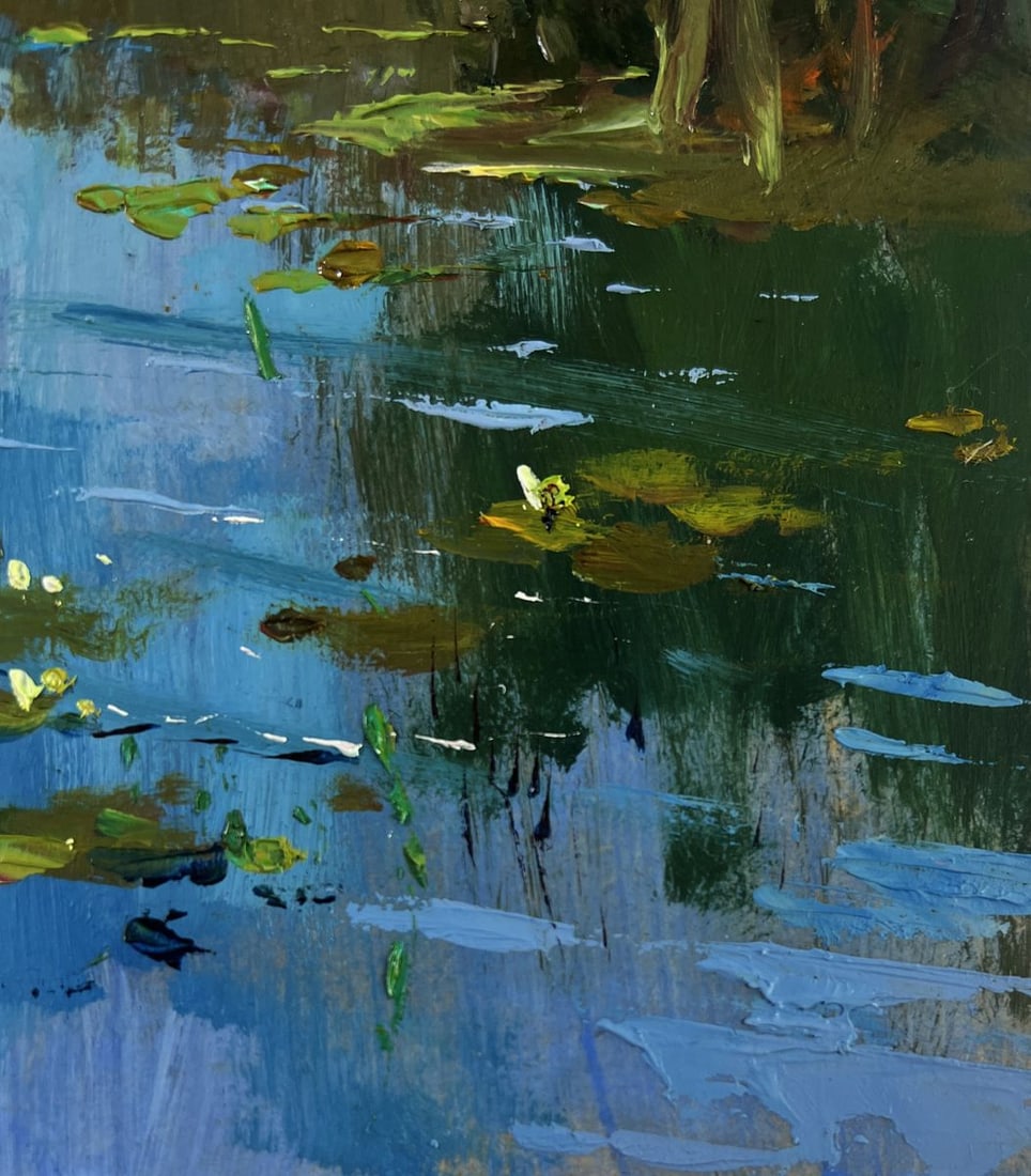 Oil painting River carries a boat through silence Yuriy Suprunchuk - 9