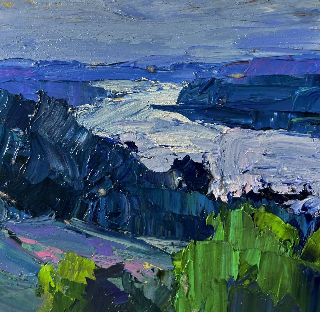 Oil painting The river flows along the forest Boris Serdyuk - 5