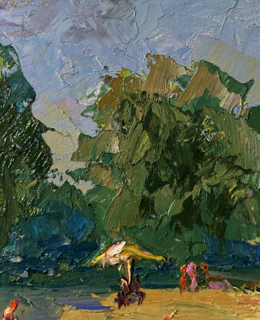 Oil painting People are relaxing on the river Boris Serdyuk - 4