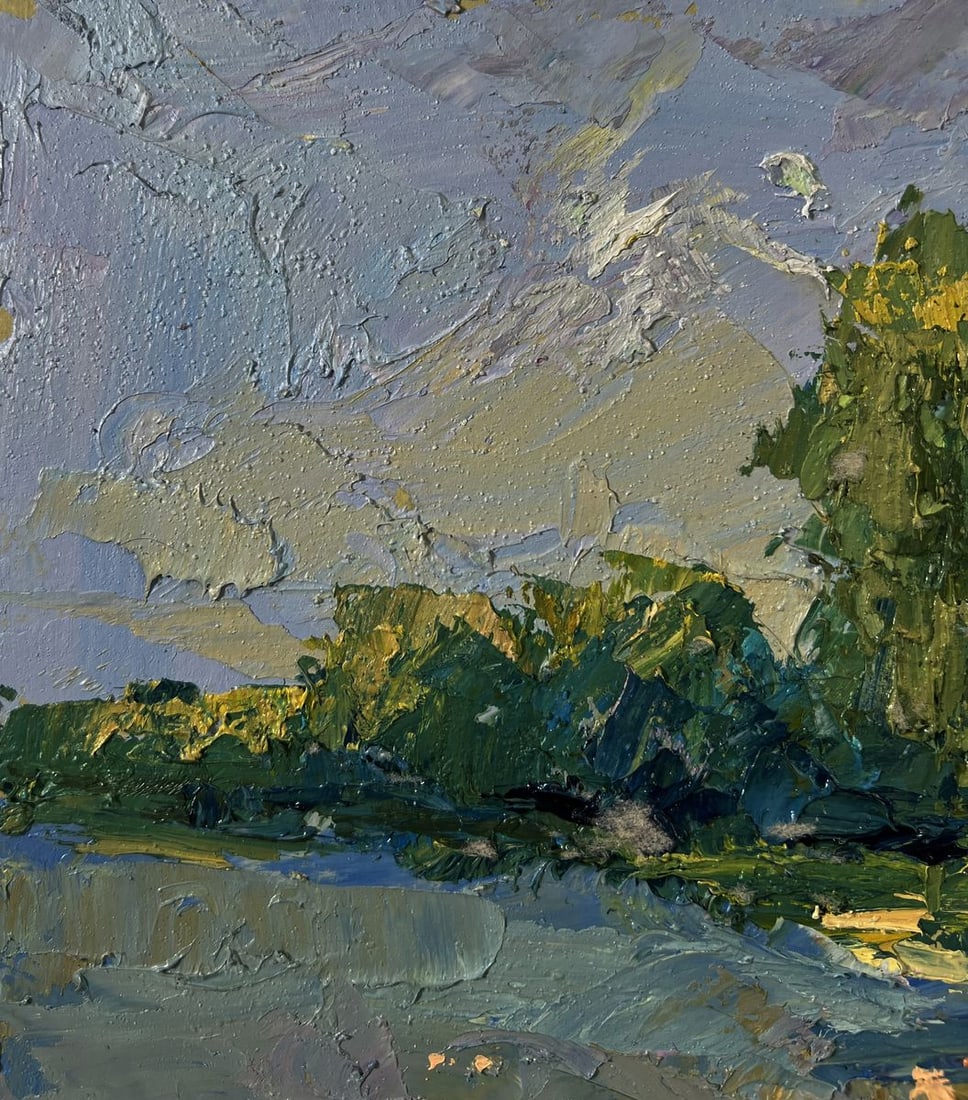 Oil painting People are relaxing on the river Boris Serdyuk - 6