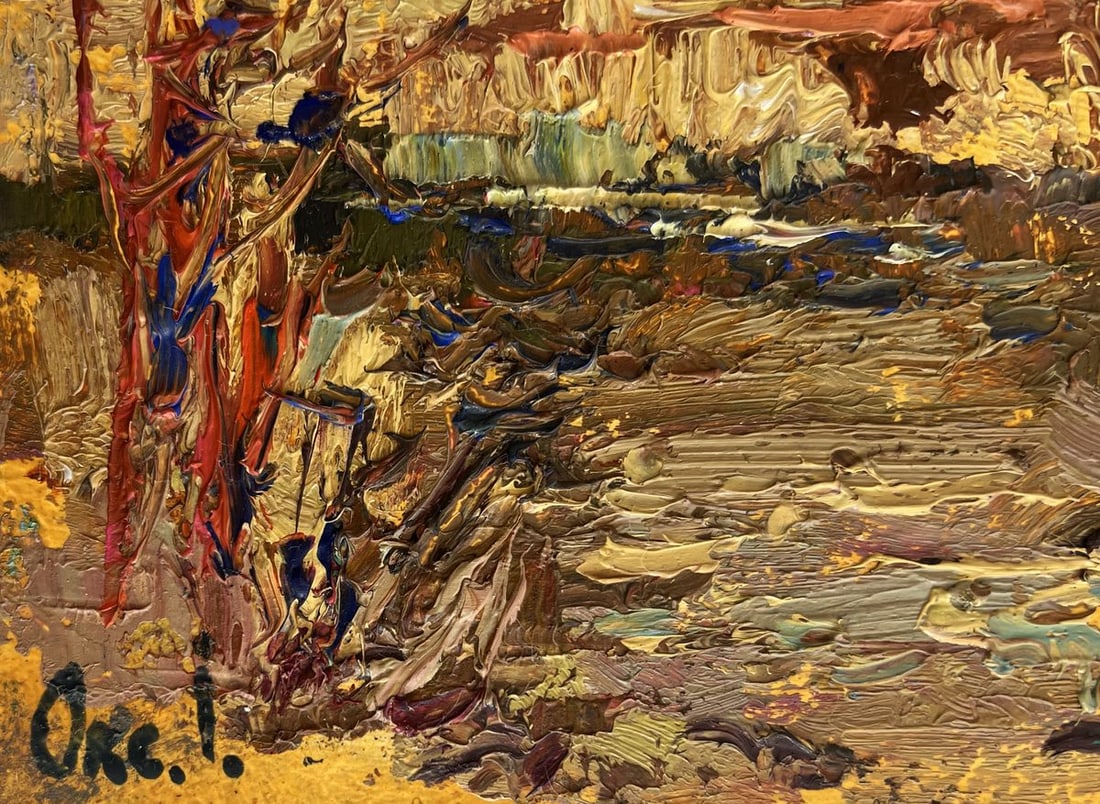 Oil painting On the autumn river Oksana Kalenyuk - 7