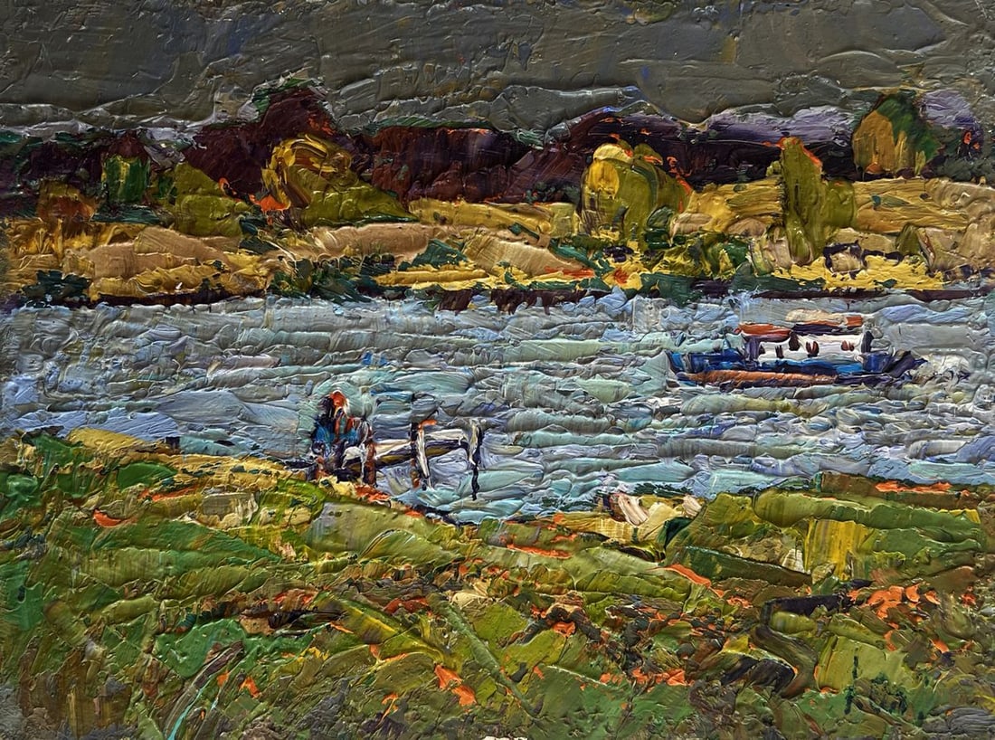 Oil painting Sailing on the river Alex Kalenyuk - 3