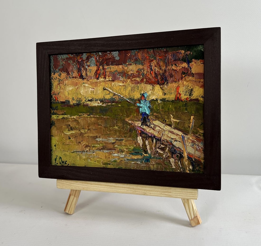Oil painting The Lonely Fisherman Oksana Kalenyuk - 2