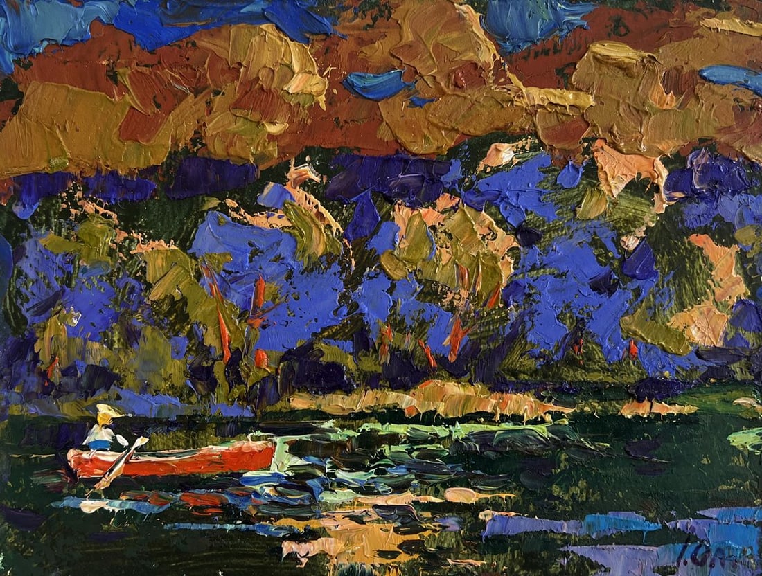 Oil painting Evening boat ride Alex Kalenyuk - 3