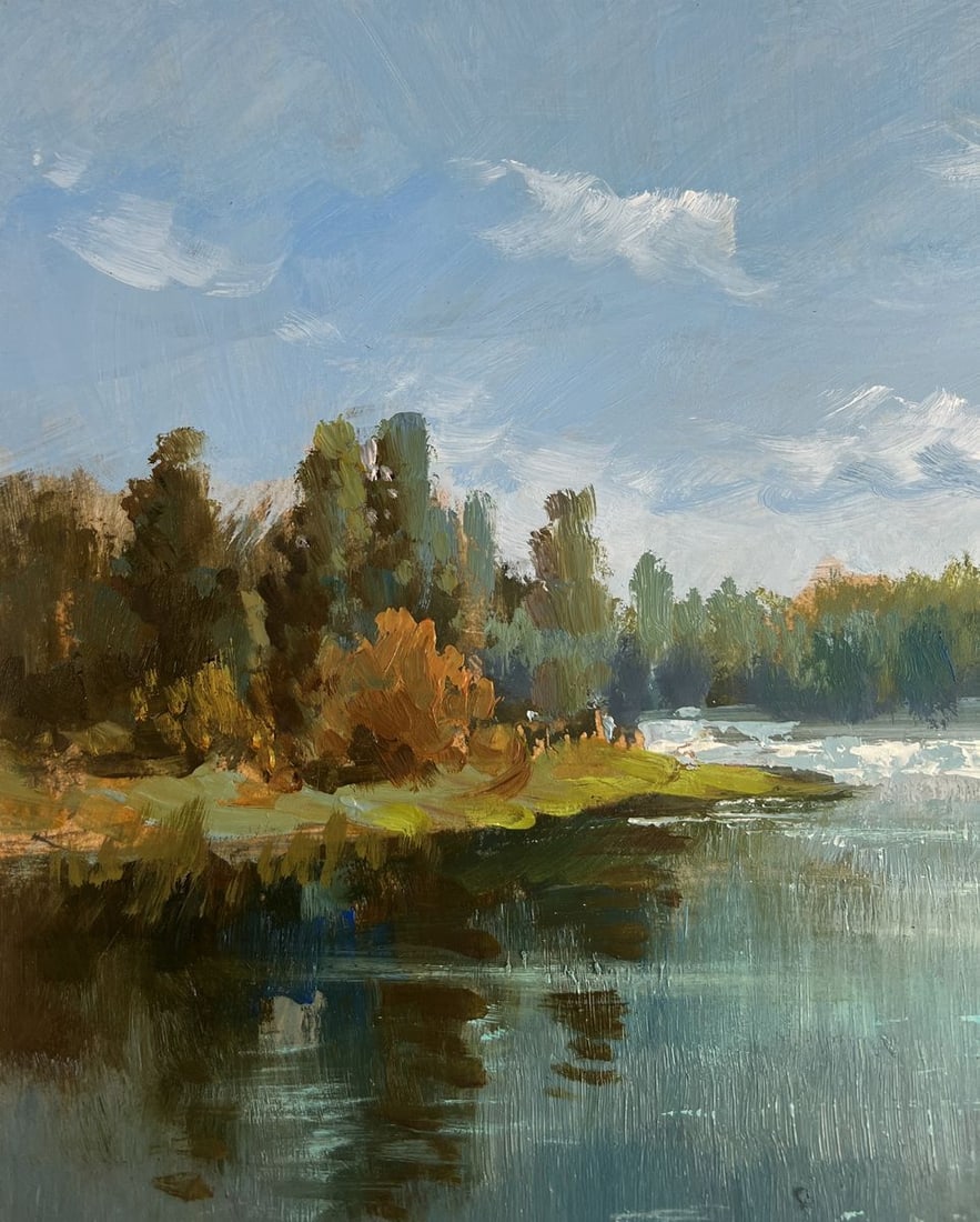 Oil painting A lonely boat by the river Yuriy Suprunchuk - 6