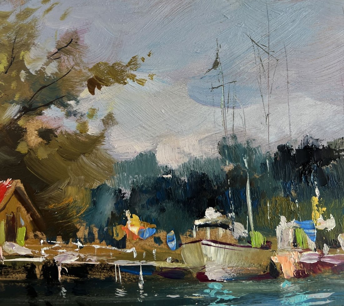 Oil painting Small yacht club Yuriy Suprunchuk - 5