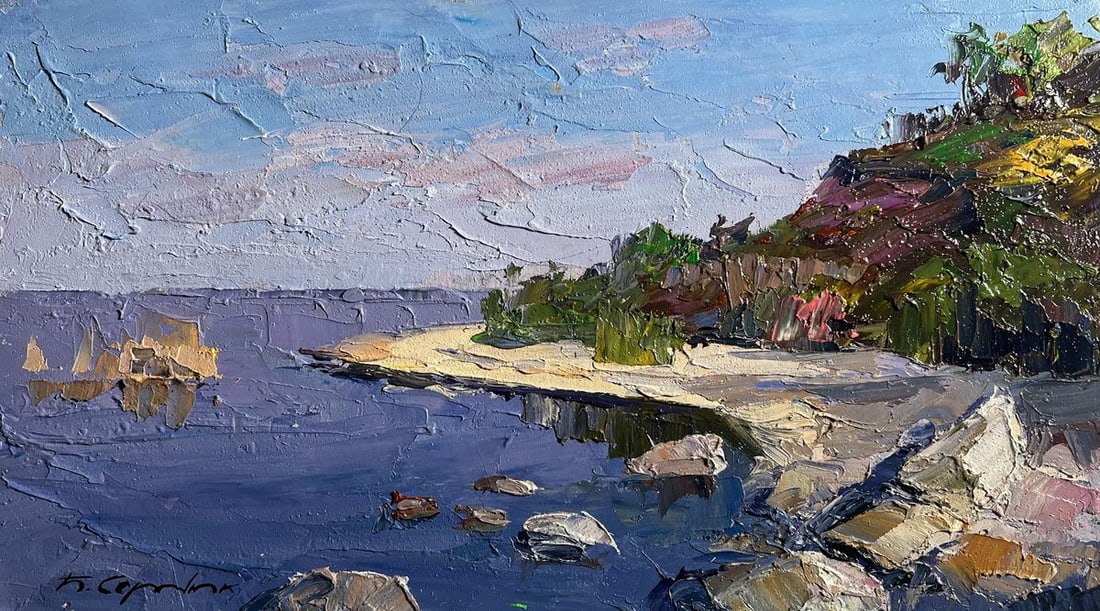 Oil painting Summer day by the shore Boris Serdyuk - 3
