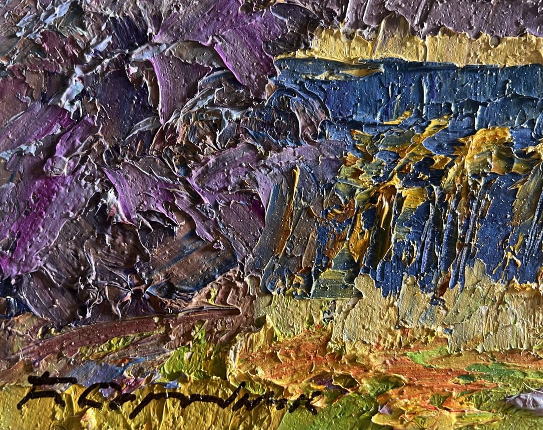 Oil painting River and golden field Boris Serdyuk - 9