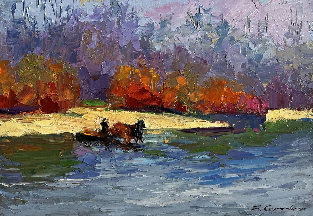 Oil painting Relaxing on a boat Boris Serdyuk - 3