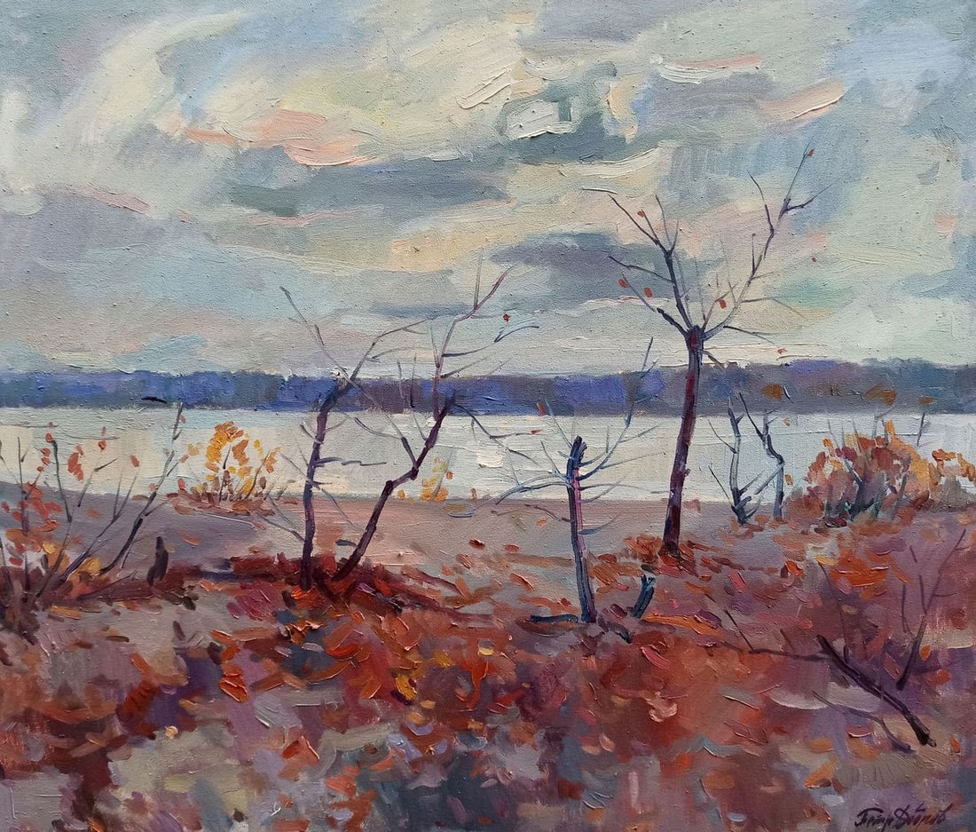 Oil painting Autumn landscape Peter Tovpev: Title: Oil painting Autumn landscape Peter Tovpev Description: NoDobr 163 *** ABOUT THIS PAINTING *** * TITLE: "Autumn landscape" * ARTISTS: Peter Tovpev * SIZE: 70x80 cm/'27.55x31.49 inches' 