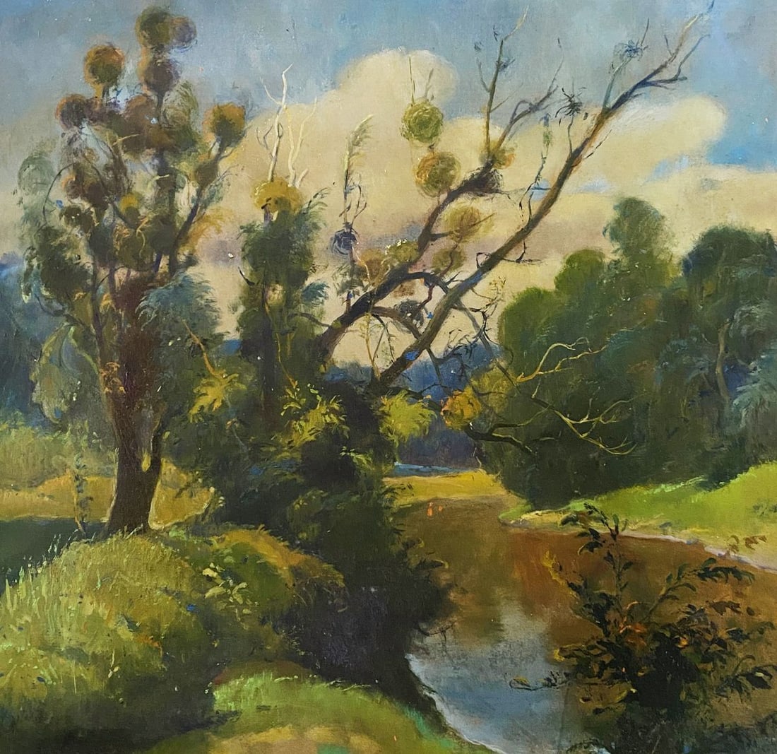 Oil painting Summer on the river Litvinov Oleg Arkad'yevich: Title: Oil painting Summer on the river Litvinov Oleg Arkad'yevich Description: NoLitv 256 *** ABOUT THIS PAINTING *** * TITLE: "Summer on the river" * ARTISTS: Litvinov Oleg Arkad'yevich * SIZE: 52x5
