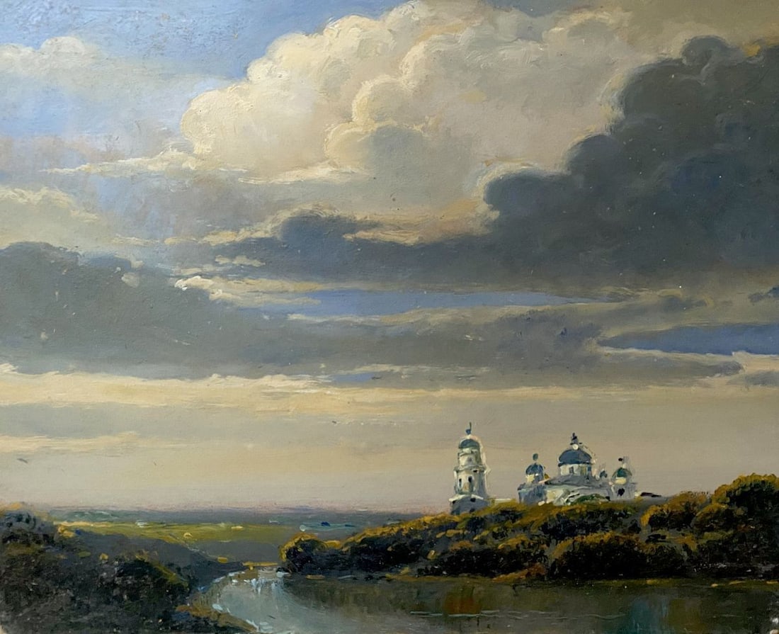 Oil painting Monastery Litvinov Oleg Arkad'yevich: Title: Oil painting Monastery Litvinov Oleg Arkad'yevich Description: NoLitv 272 *** ABOUT THIS PAINTING *** * TITLE: "Monastery" * ARTISTS: Litvinov Oleg Arkad'yevich * SIZE: 31.5x39 cm/'12.40x15.35