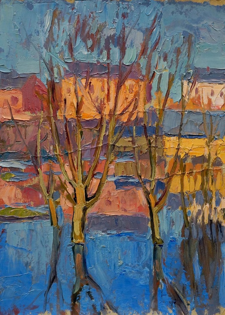 Oil painting Night cityscape Kiyansky Yuri Mikhailovich: Title: Oil painting Night cityscape Kiyansky Yuri Mikhailovich Description: NoVerns 265 *** ABOUT THIS PAINTING *** * TITLE: "Night cityscape" * ARTISTS: Kiyansky Yuri Mikhailovich * SIZE: 47x34 cm/'1