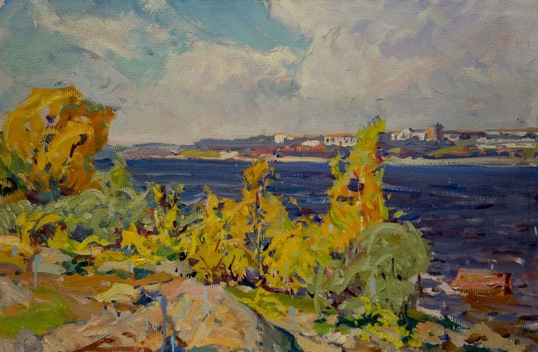 Oil painting Golden autumn Kolosovsky Georgy Sergeevich: Title: Oil painting Golden autumn Kolosovsky Georgy Sergeevich Description: NoVerns 303 *** ABOUT THIS PAINTING *** * TITLE: "Golden autumn" * ARTISTS: Kolosovsky Georgy Sergeevich * SIZE: 40x60 cm/'1
