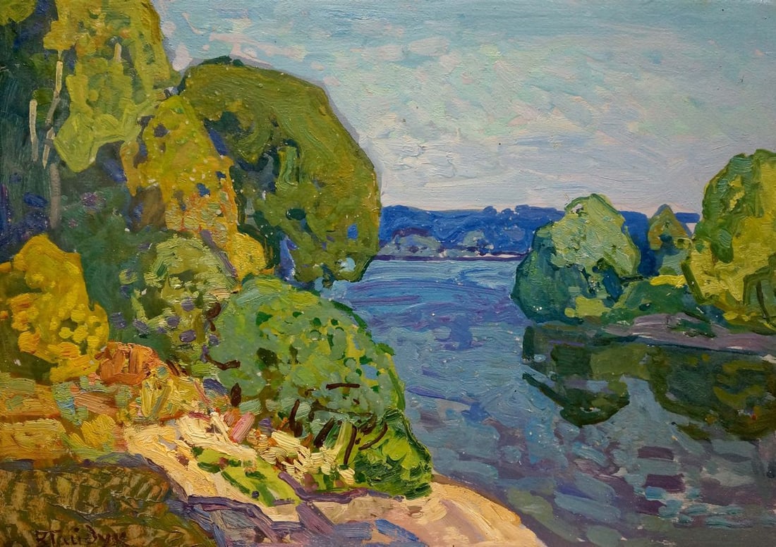 Oil painting Landscape Gaiduk Viktor Kirillovich: Title: Oil painting Landscape Gaiduk Viktor Kirillovich Description: NoVerns 516 *** ABOUT THIS PAINTING *** * TITLE: "Landscape" * ARTISTS: Gaiduk Viktor Kirillovich * SIZE: 35x50 cm/'13.77x19.68 inc