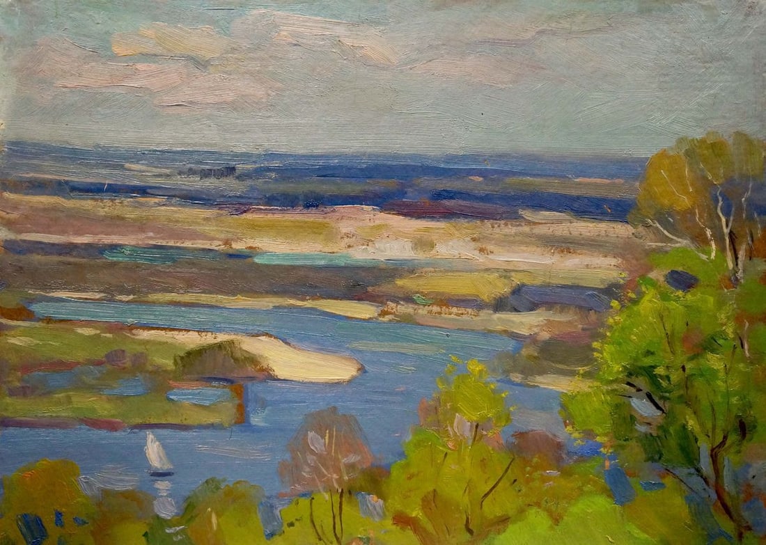 Oil painting River landscape Buryachok Nikolay Ivanovich (1 of 8)