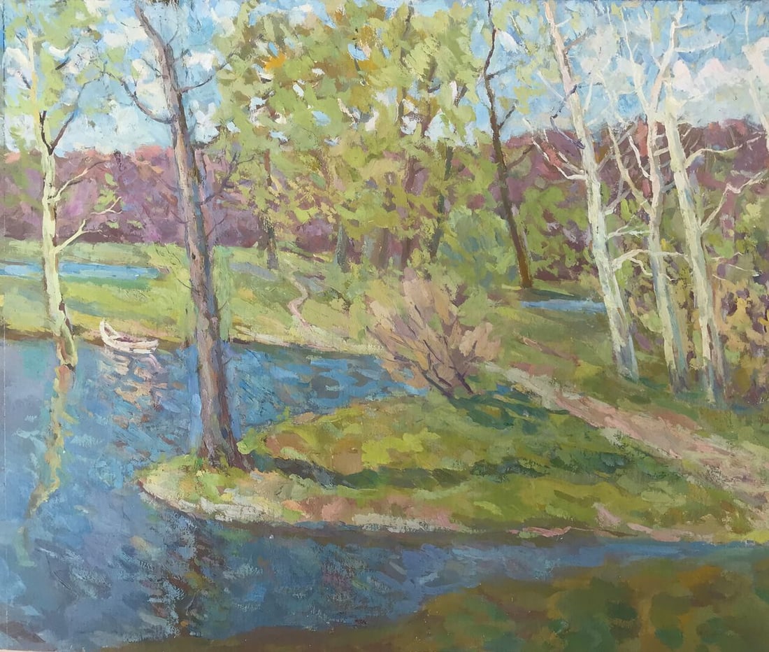 Oil painting Rest in the forest Peter Tovpev (1 of 11)