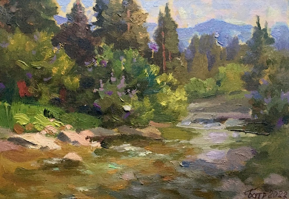 Oil painting Opir River Batrakov Vladimir Grigorievich (1 of 11)