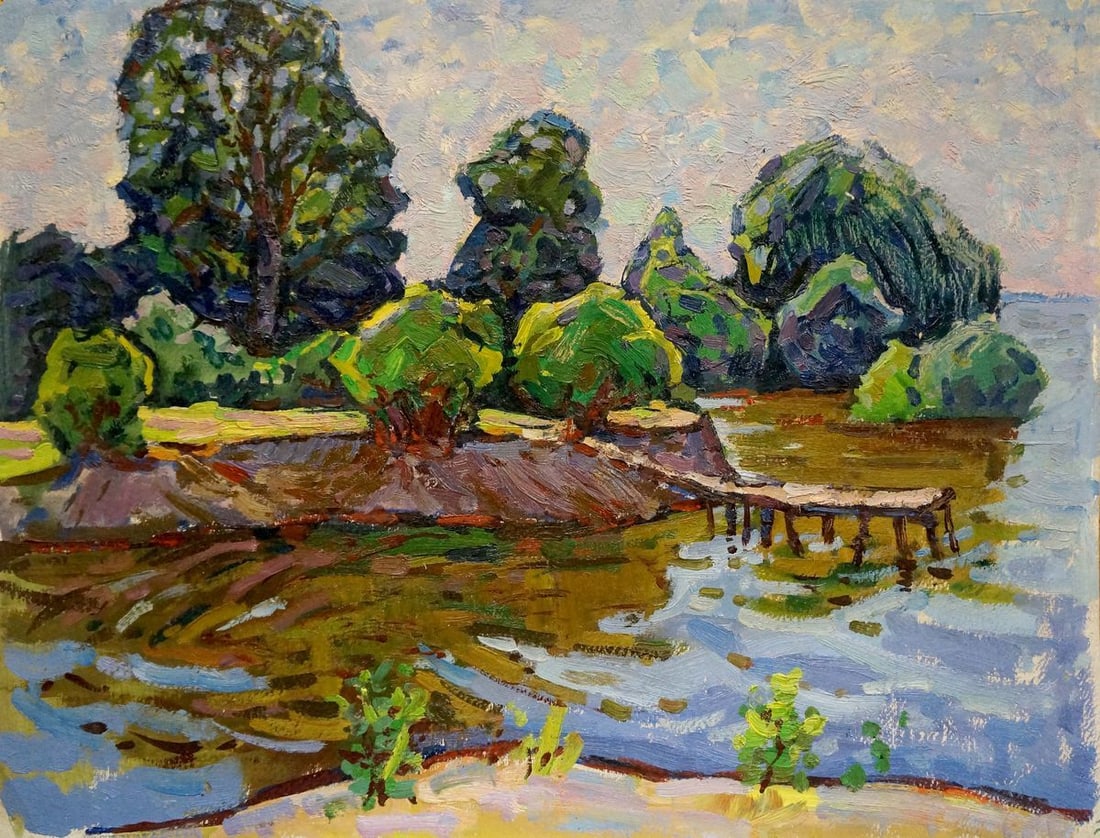 Oil painting River landscape Ruban Grigory Savelievich (1 of 8)