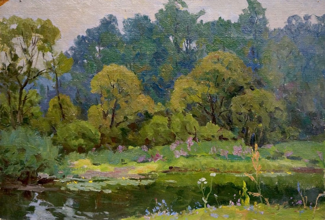 Oil painting Natural landscape Kalatsyuk Yakov Alekseevich: Title: Oil painting Natural landscape Kalatsyuk Yakov Alekseevich Description: NoVerns 684 *** ABOUT THIS PAINTING *** * TITLE: "Natural landscape" * ARTISTS: Kalatsyuk Yakov Alekseevich * SIZE: 35x50