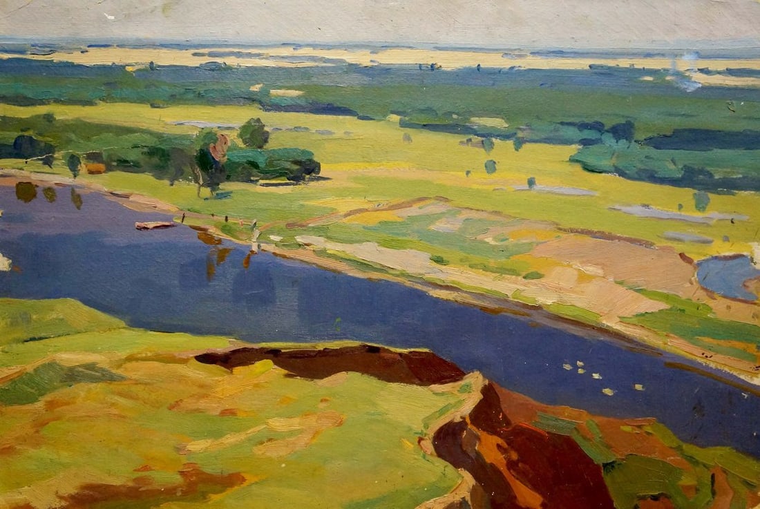 Oil painting Forest landscape Scriabin Petr Dmitrievich: Title: Oil painting Forest landscape Scriabin Petr Dmitrievich Description: NoVerns 798 *** ABOUT THIS PAINTING *** * TITLE: "Forest landscape" * ARTISTS: Scriabin Petr Dmitrievich * SIZE: 47x69 cm/'1