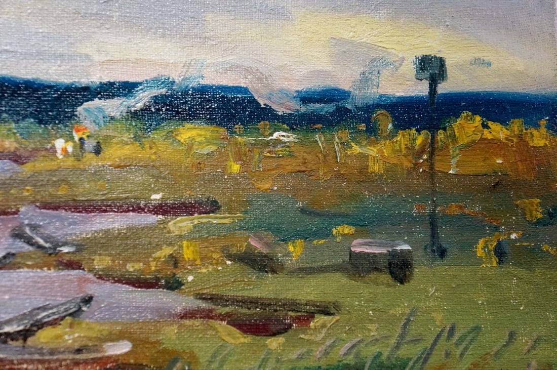 Oil painting River landscape - 4