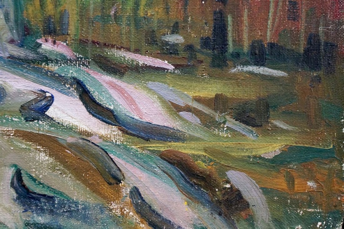 Oil painting River landscape - 5