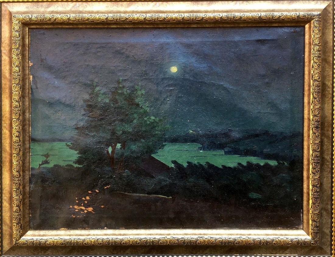 Oil painting Night landscape Semenyuta Vasily Ivanovich: Title: Oil painting Night landscape Semenyuta Vasily Ivanovich Description: No863 *** ABOUT THIS PAINTING *** * TITLE: "Night landscape" * ARTISTS: Semenyuta Vasily Ivanovich * SIZE: 37x47 cm/'14.56x1