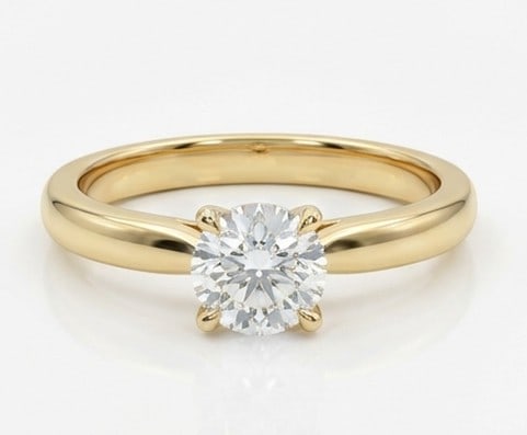 2 Ct Lab Grown Diamond Round Classic Solitaire Ring in 14K Yellow Gold (1 of 4)
