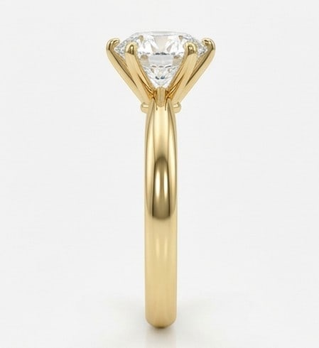 5 Ct Lab Grown Diamond Round Six-Prong Classic Solitaire Ring in 14K Yellow Gold - 3