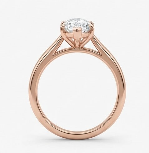 2 Ct Lab Grown Diamond Marquise Solitaire with V-Prongs Ring in 14K Rose Gold - 2