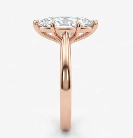 2 Ct Lab Grown Diamond Marquise Solitaire with V-Prongs Ring in 14K Rose Gold - 4