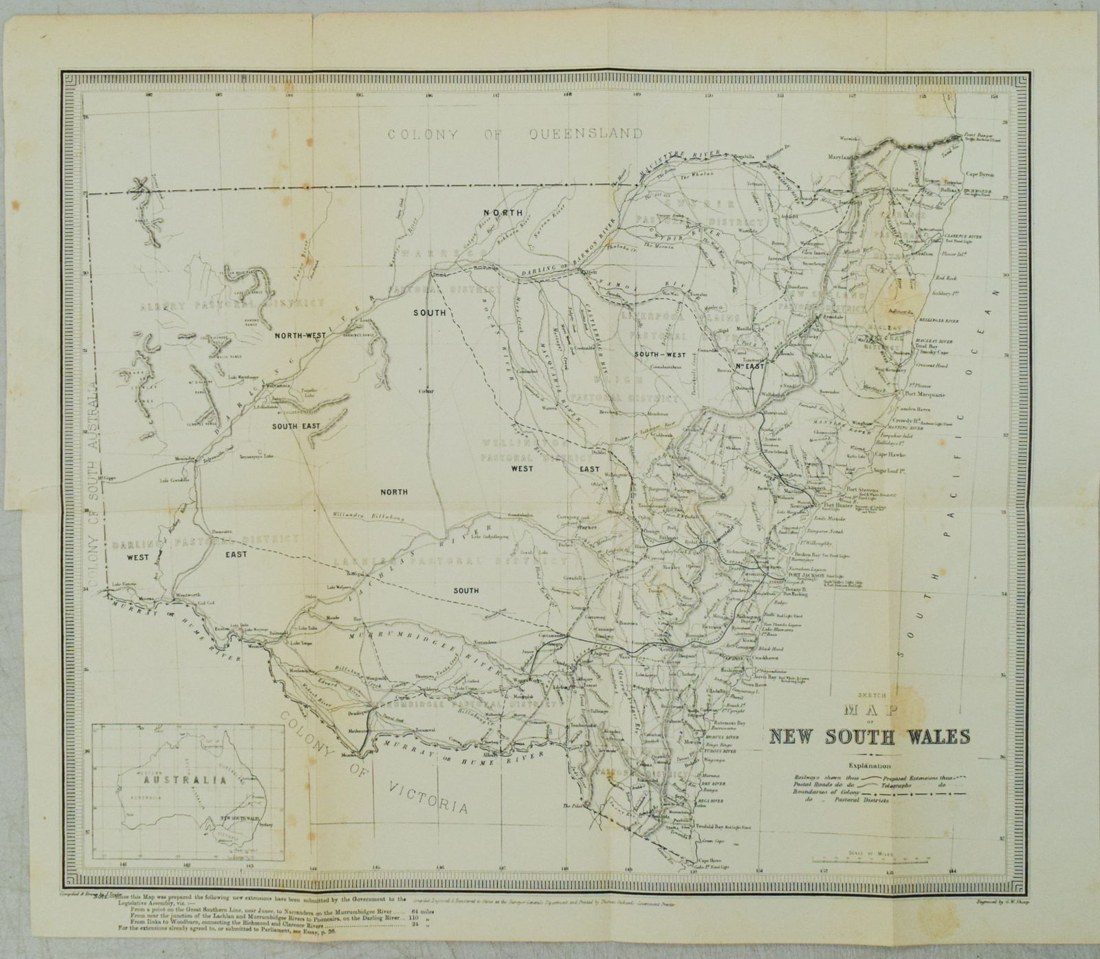 1876 Sharp Map of New South Wales -- Sketch Map of New South Wales (1 of 1)