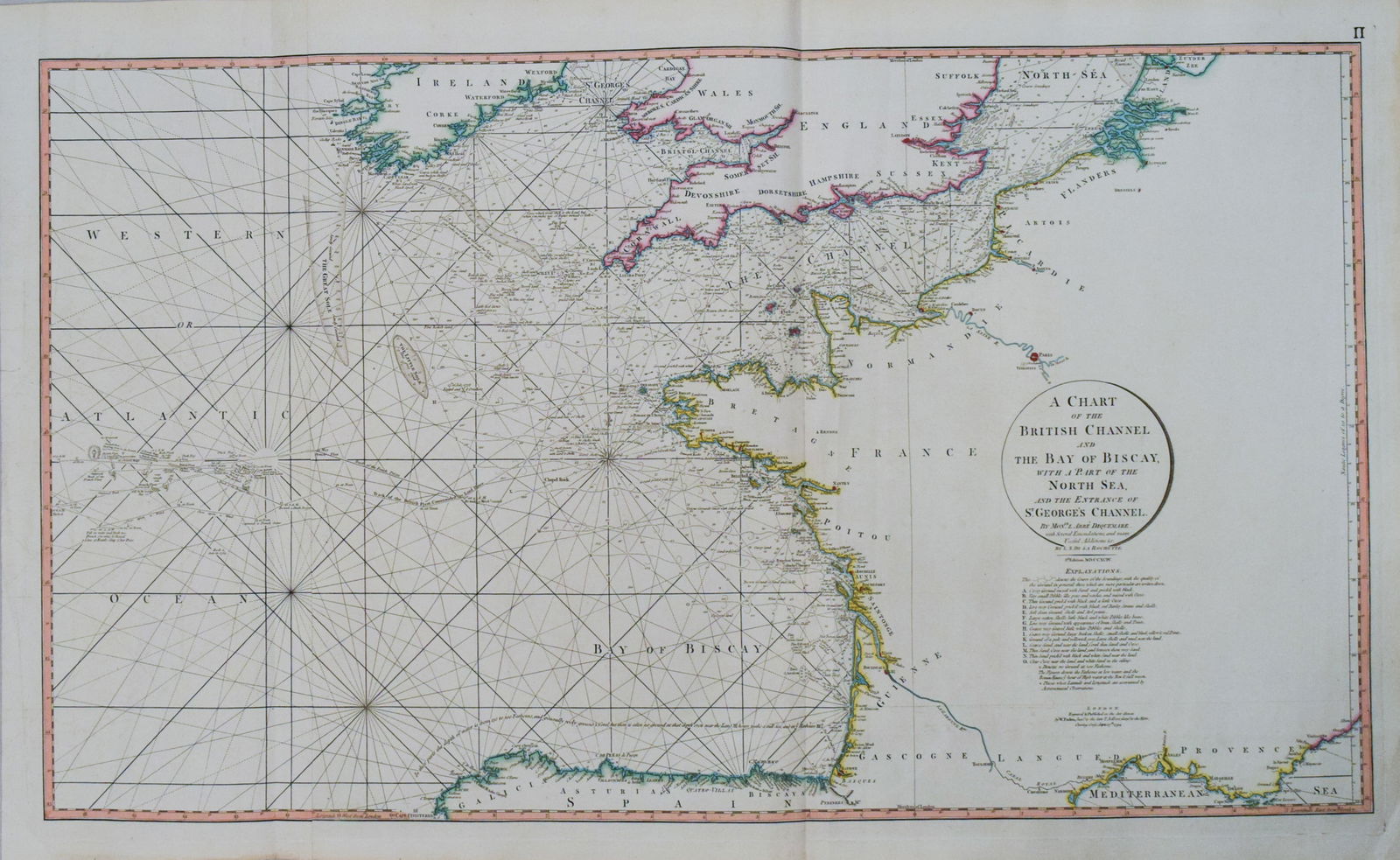 1794 de la Rochette Map of the English Channel and Bay of Biscay -- A Chart of the British Channel (1 of 1)