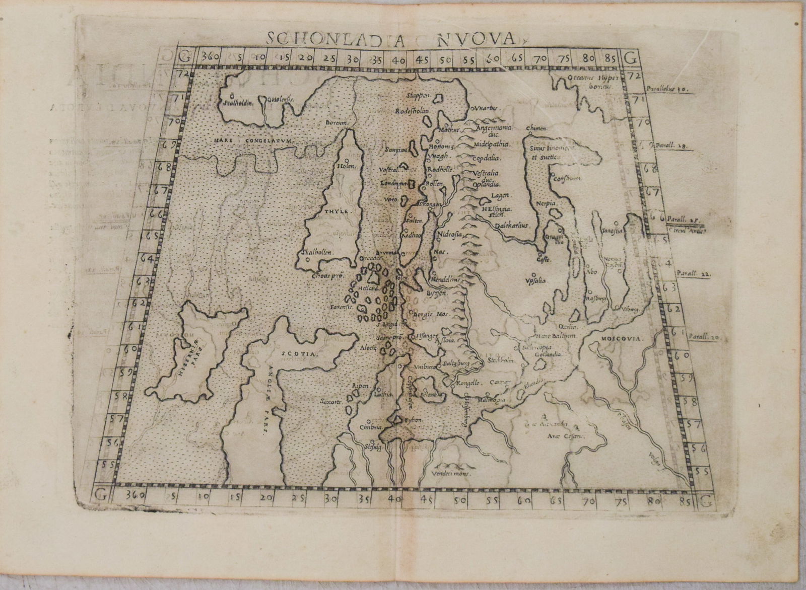 1574 Ruscelli Map of Scandinavia and Northern Europe -- Schonladia Nuova (1 of 1)