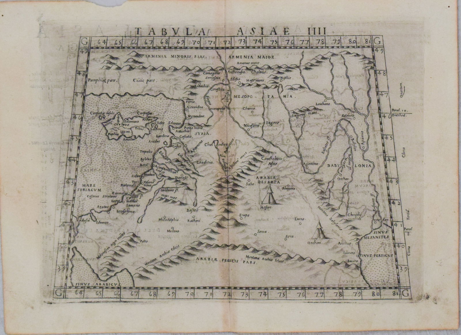 1574 Ruscelli Map of the Middle East -- Tabula Asiae IIII (1 of 1)