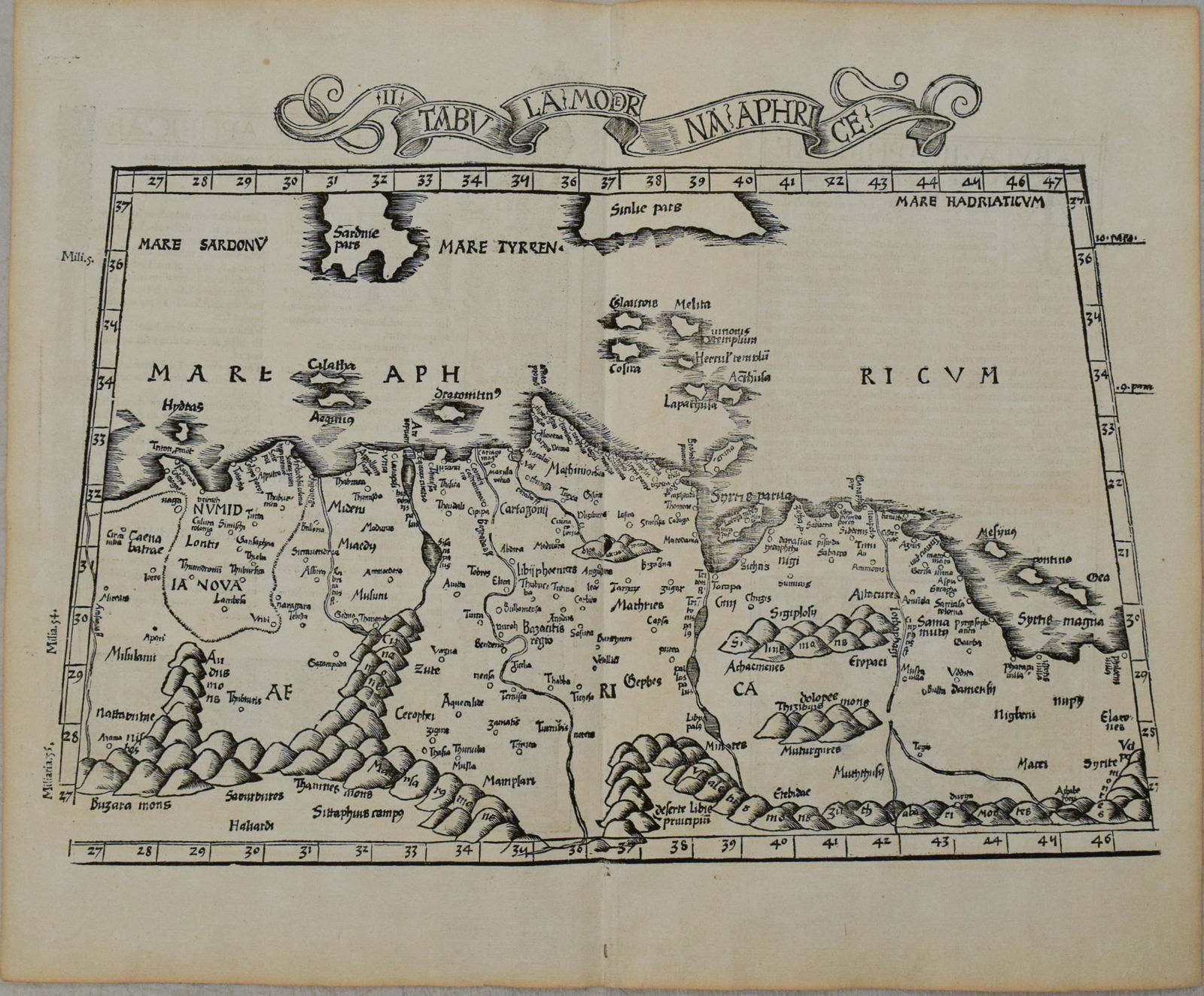 1525 Ptolemy/Fries Map of North Africa -- II Tabula Moderna Aphrice (1 of 2)