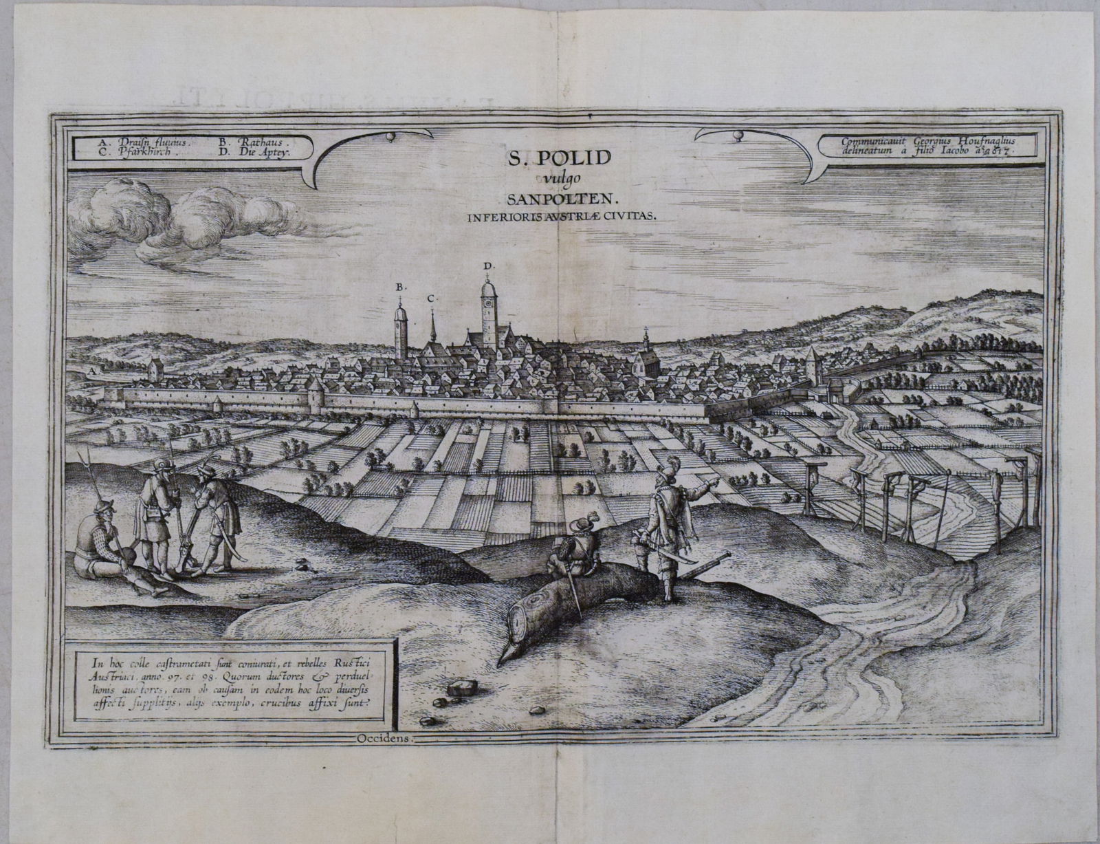 1582 Braun and Hogenberg View of S. Polen Austria -- S. Polid vulgo Sanpolten. Inferioris Austriae (1 of 1)
